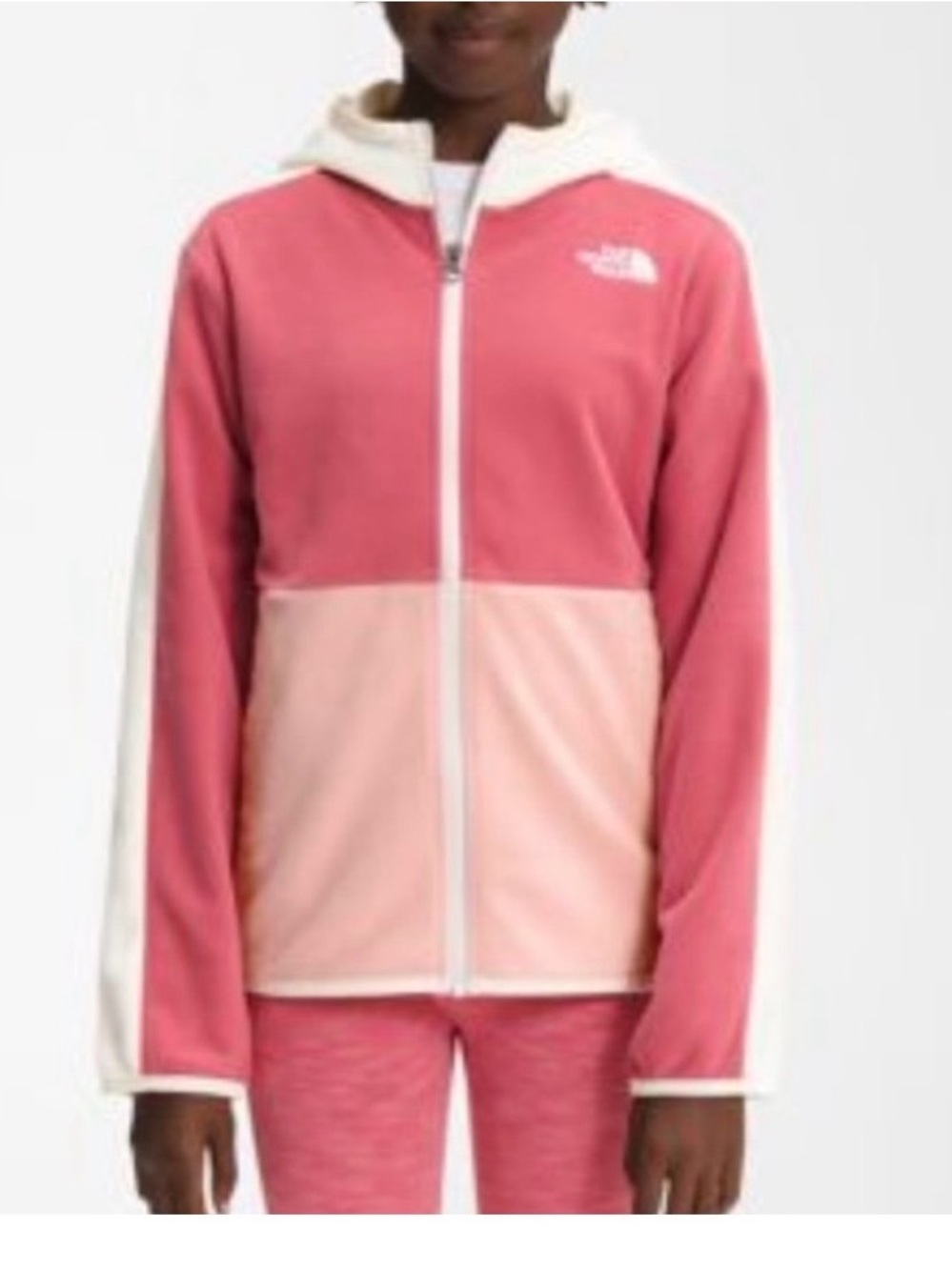 The North Face Girls' Pink Colorblock Zip Hoodie